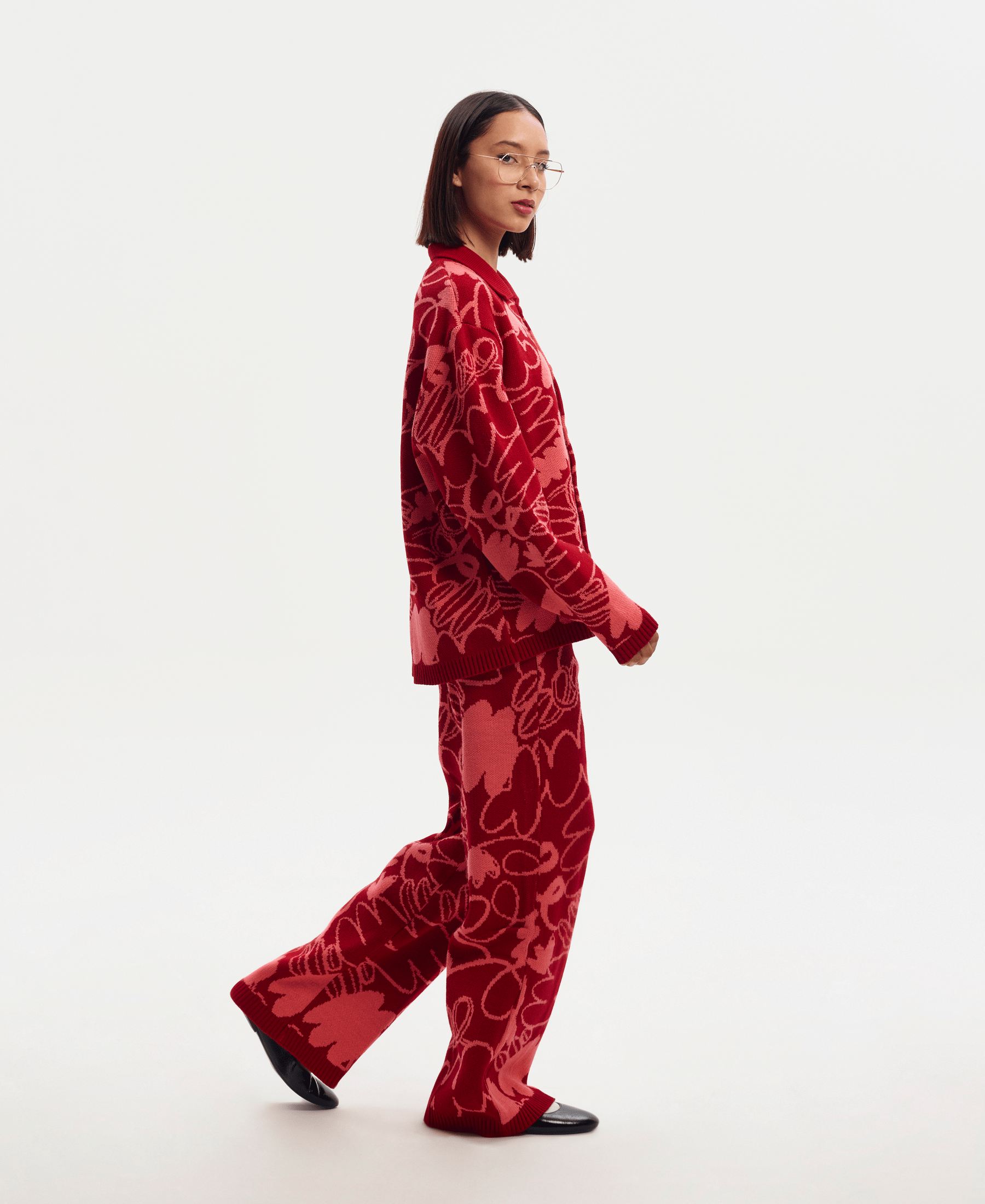 Cárdigan Floresta rojo