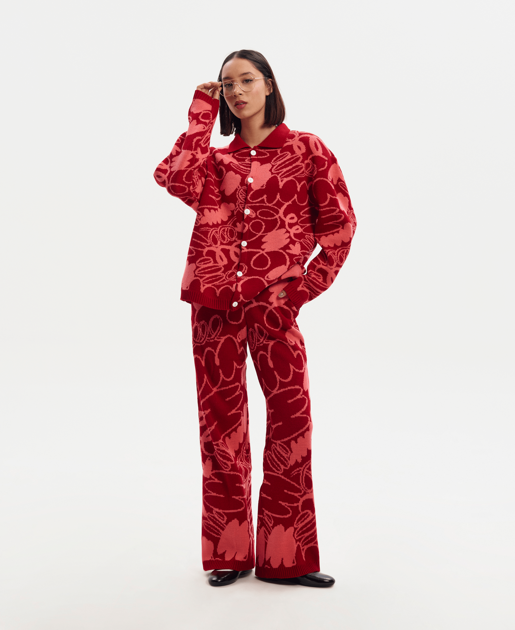 Pantalón Floresta rojo