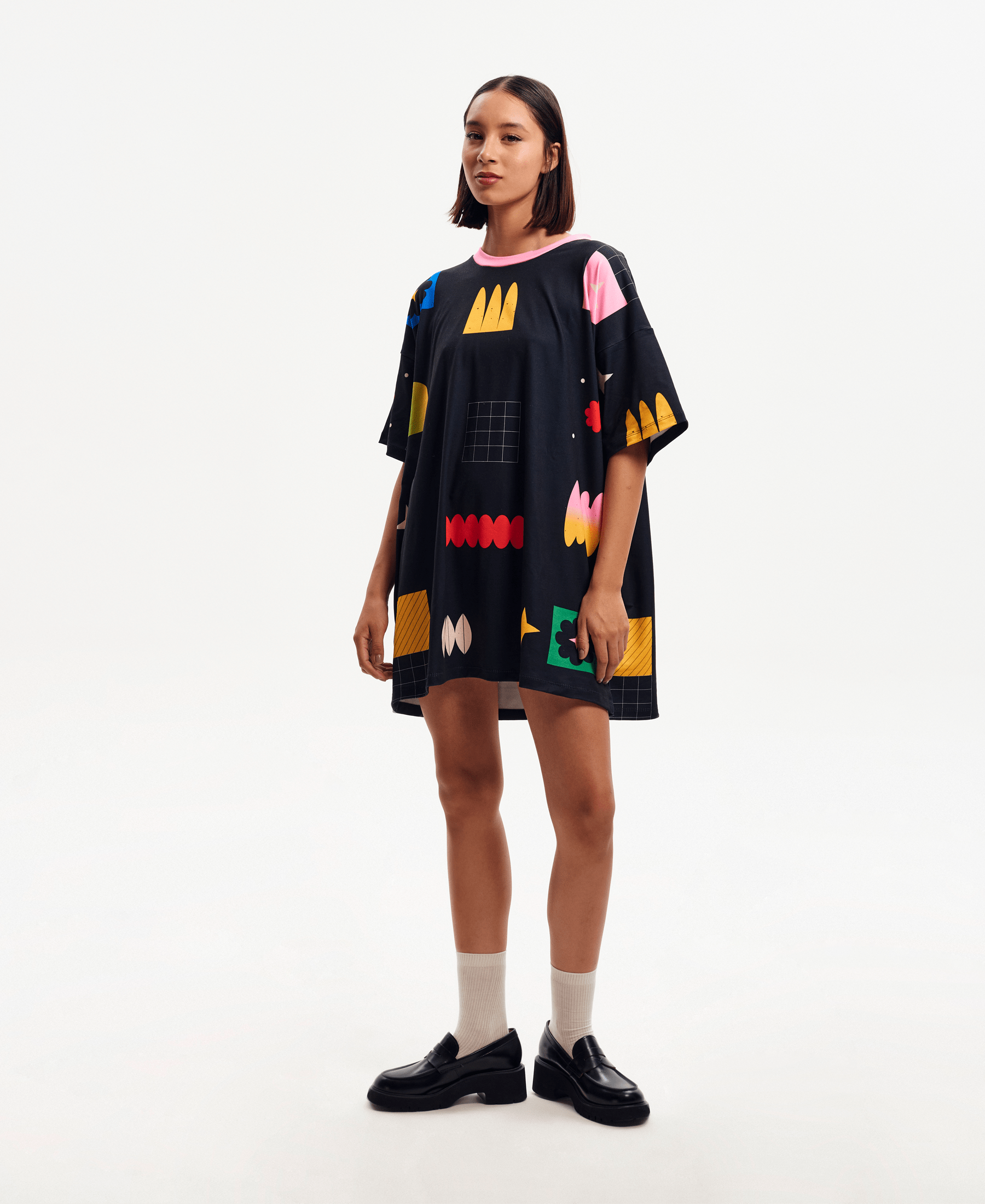 MAXI POLERA "FLORAL" COLABORACIÓN FLUORESCENCIA