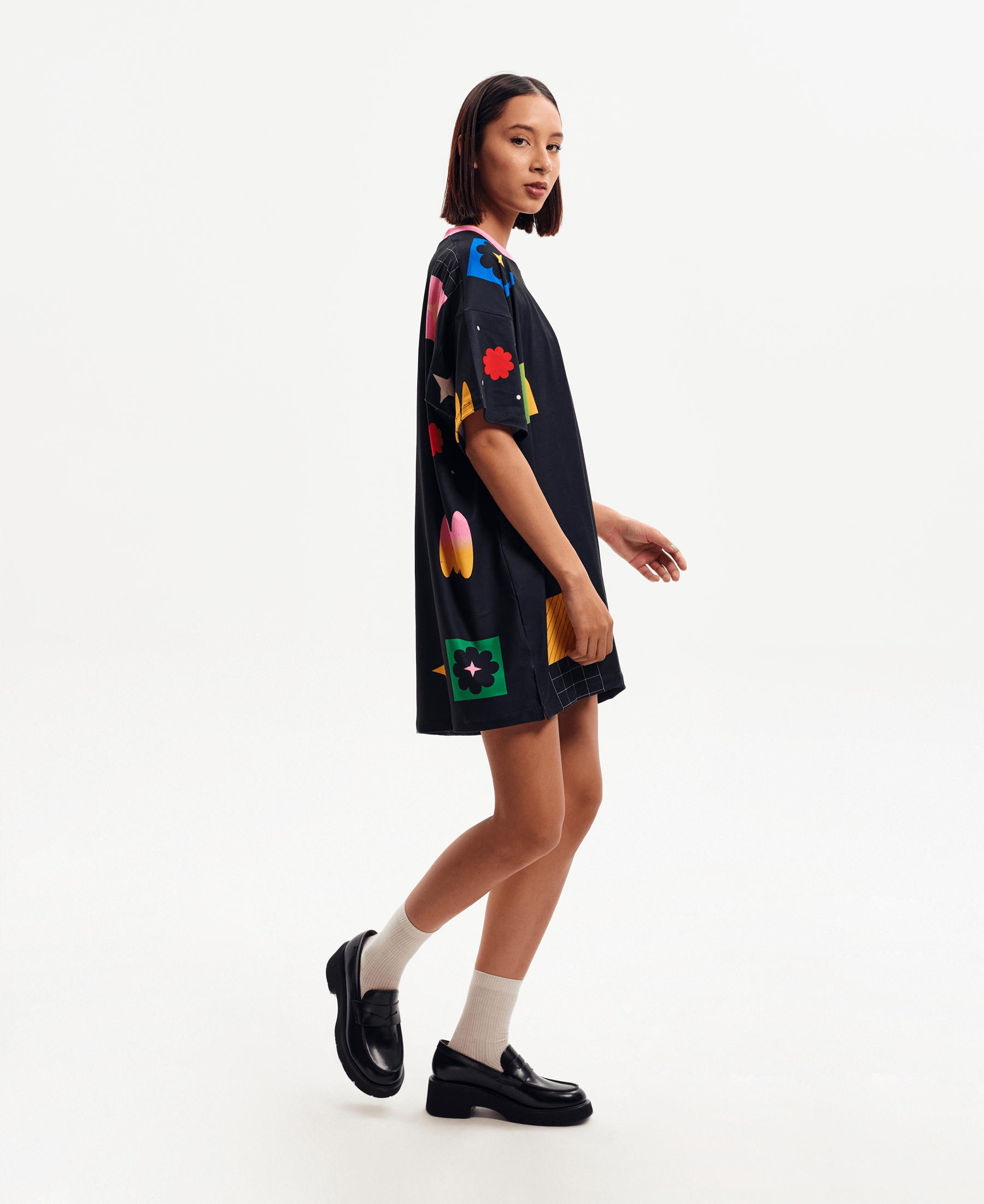 MAXI POLERA "FLORAL" COLABORACIÓN FLUORESCENCIA