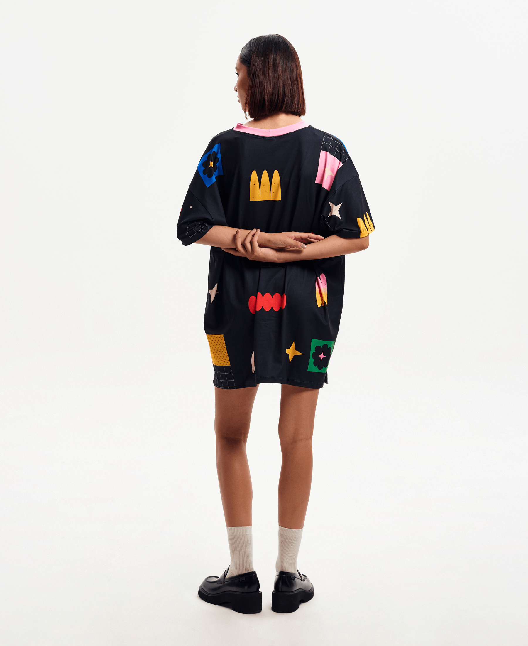 MAXI POLERA "FLORAL" COLABORACIÓN FLUORESCENCIA