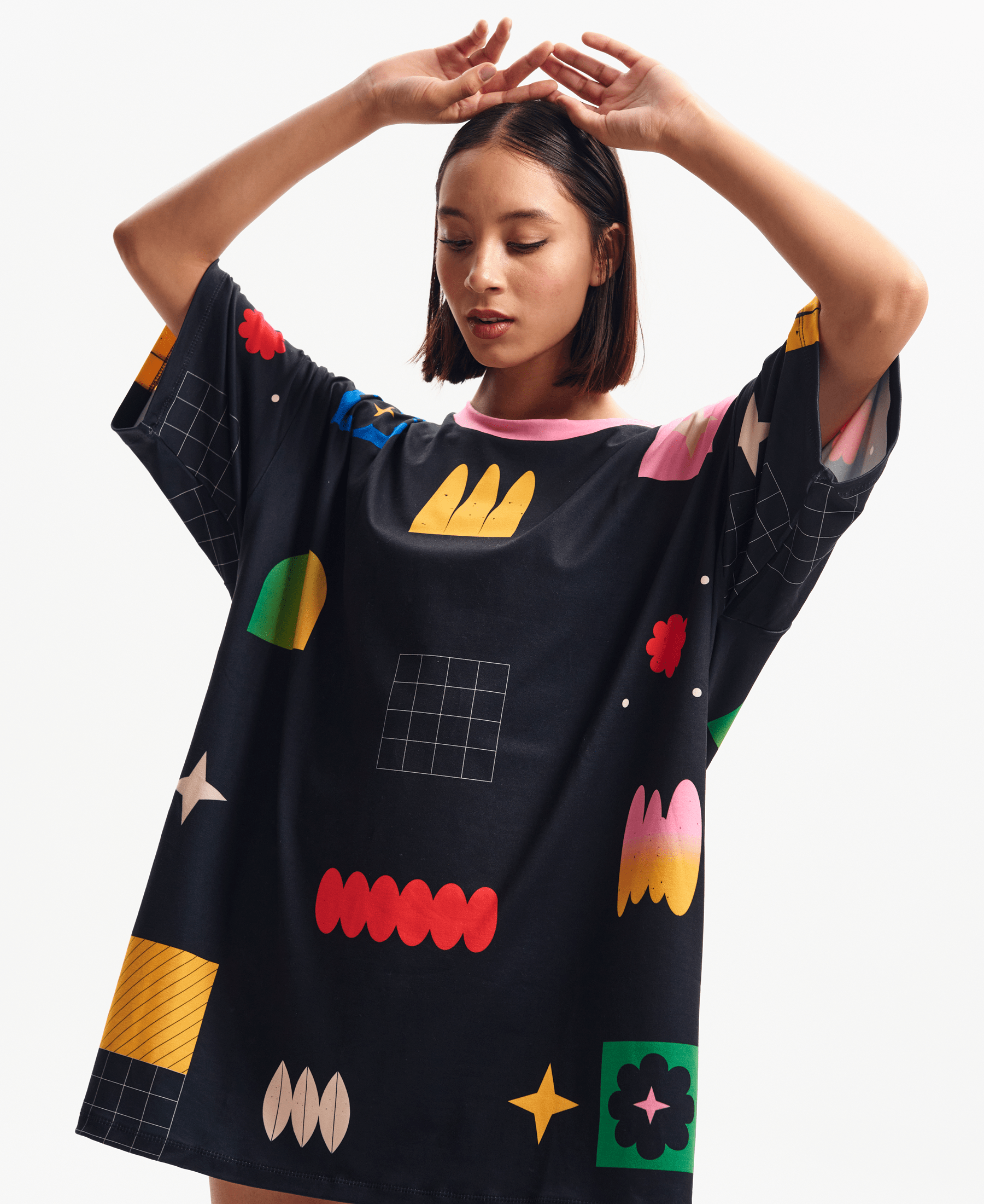 MAXI POLERA "FLORAL" COLABORACIÓN FLUORESCENCIA