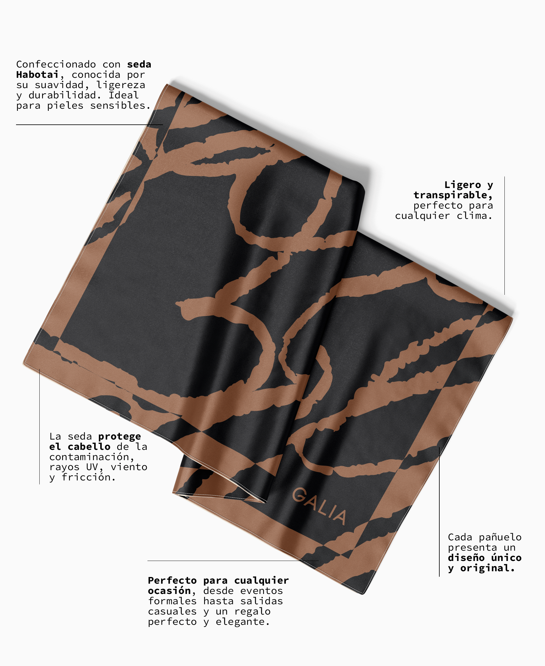 Pañuelo Nebula café