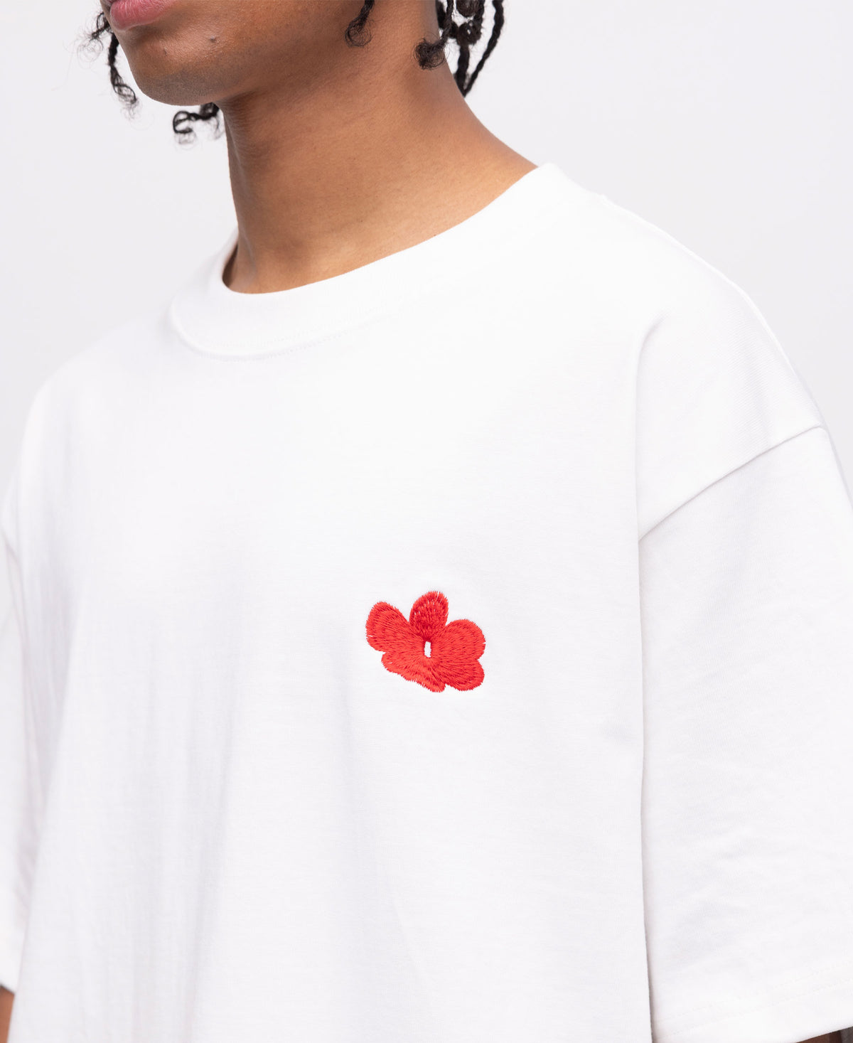 Polera Basica Blanca Flor