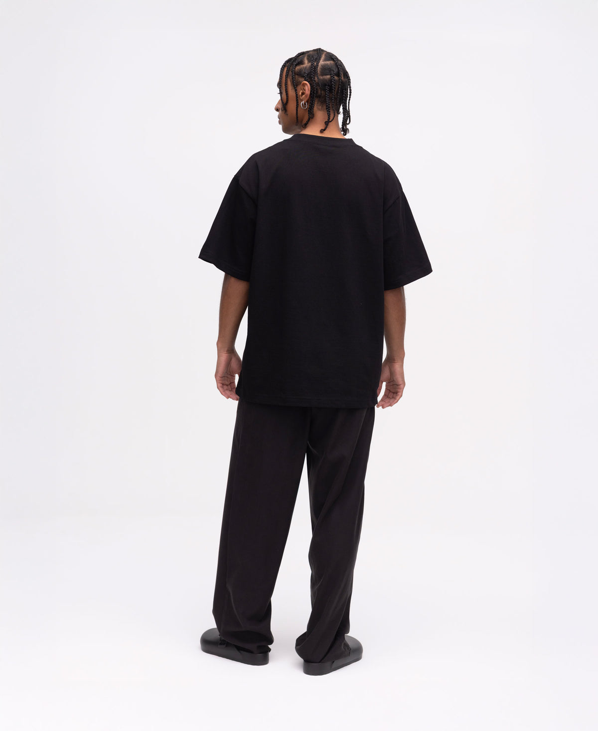 Polera Basica Negra Flor