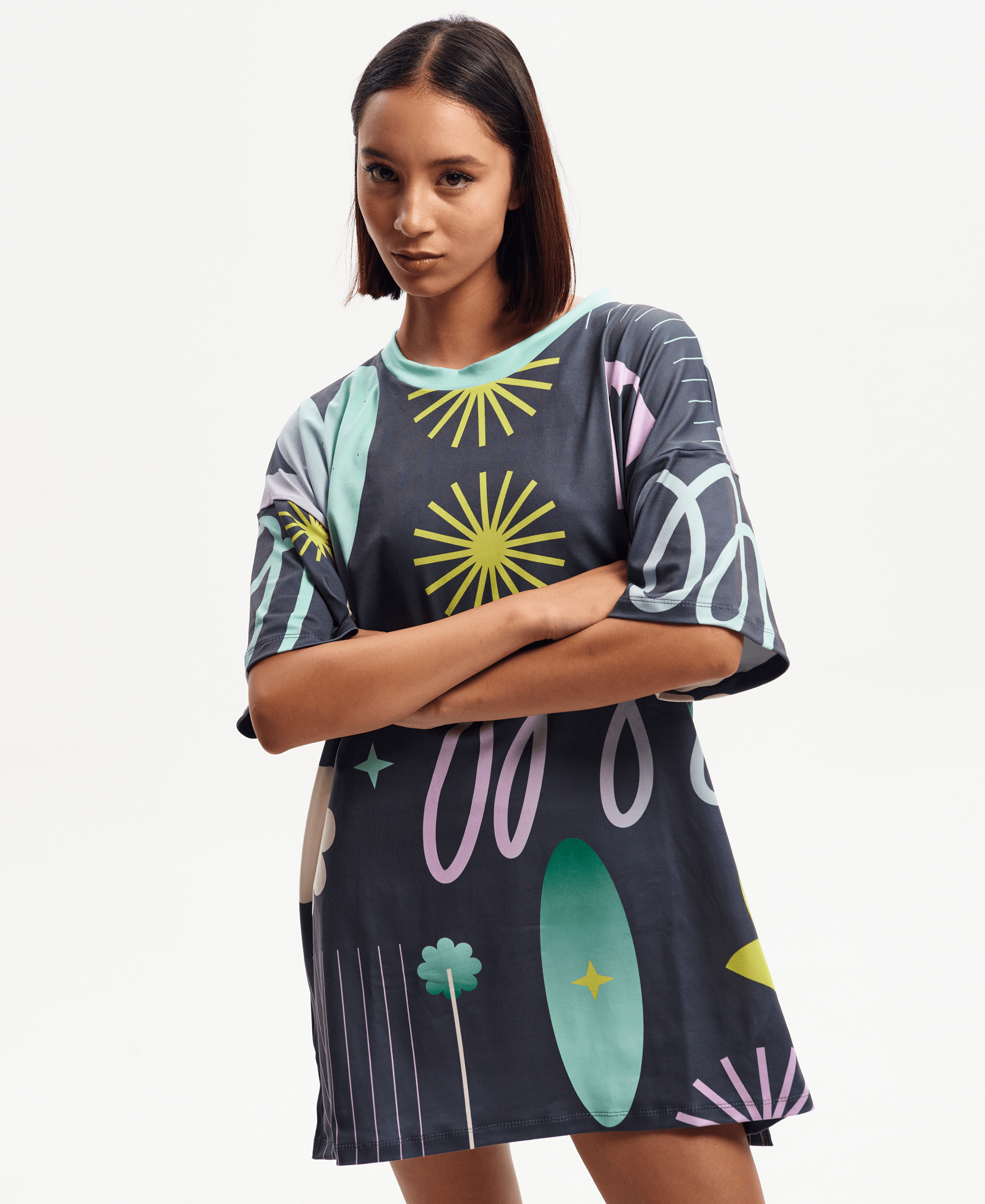 MAXI POLERA  "BLOOM" COLABORACIÓN FLUORESCENCIA