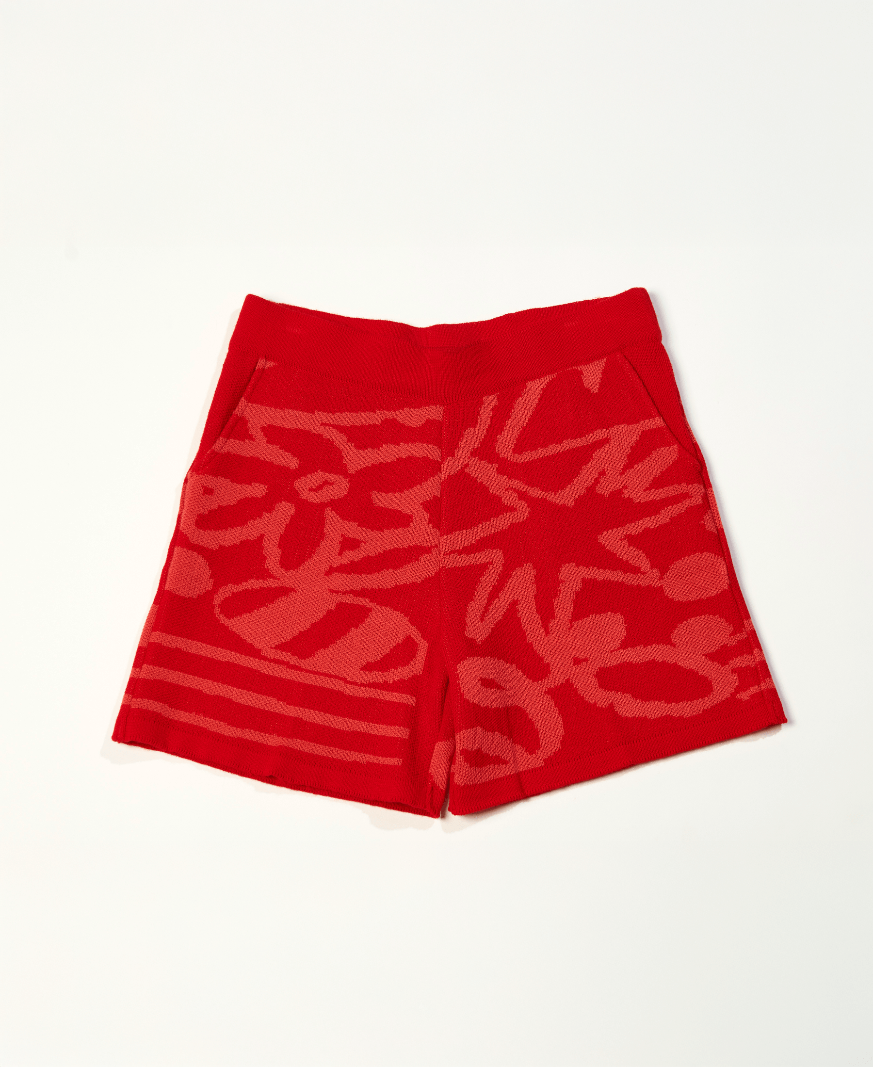 Short tejido Blossom Rojo